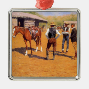 Buying Polo Ponies in the American Old West  Metal Tree Decoration