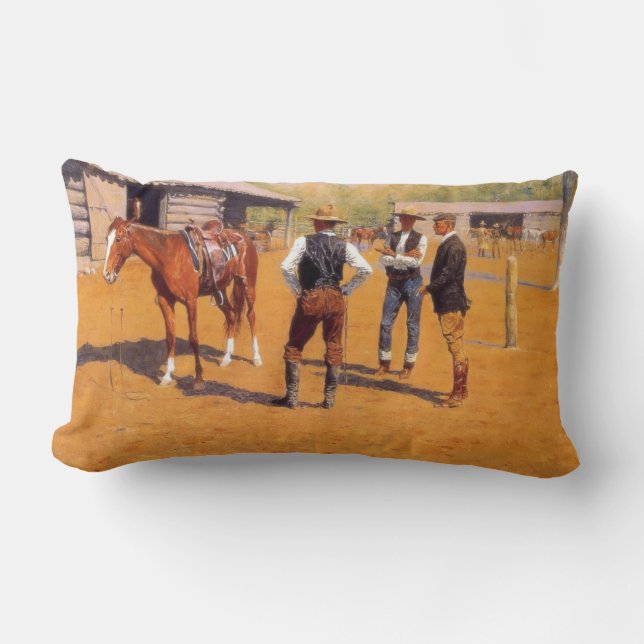 Buying Polo Ponies in the American West  Lumbar Cushion (Front)