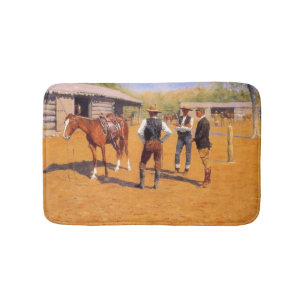Buying Polo Ponies in the American Wild West Bath Mat
