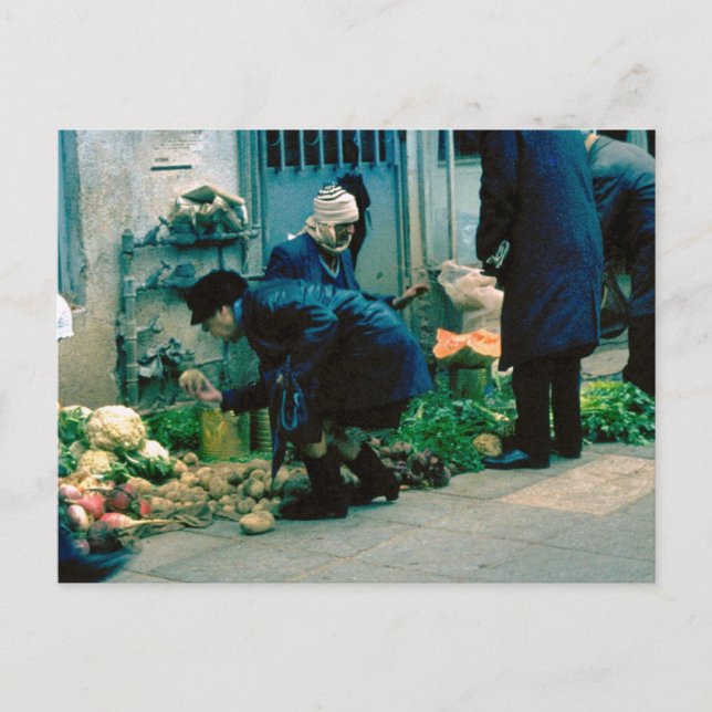 Buying vegetables in Tel Aviv Postcard (Front)
