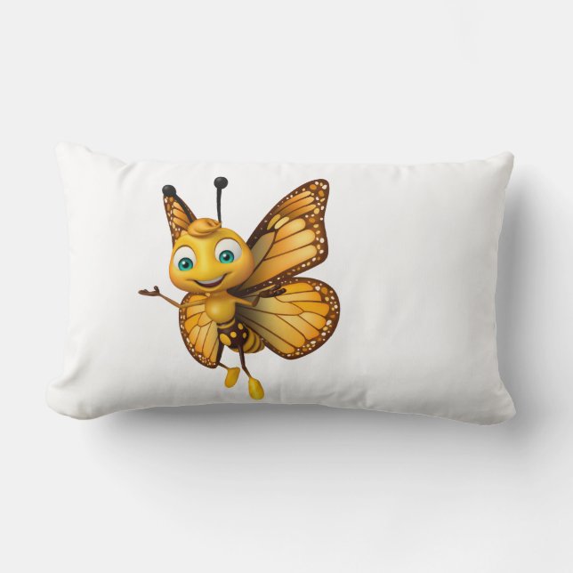 "Buzz & Bliss: The Enchanting Honeybee Pillow" Lumbar Cushion (Front)