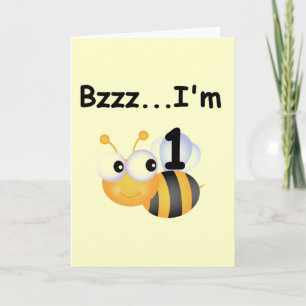Buzz Bumblebee 1st Birthday T-shirts and Gifts Card