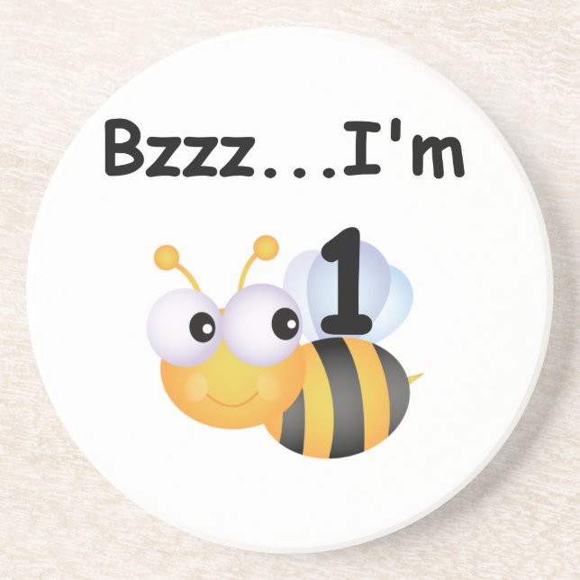 Buzz Bumblebee 1st Birthday T-shirts and Gifts Coaster (Front)