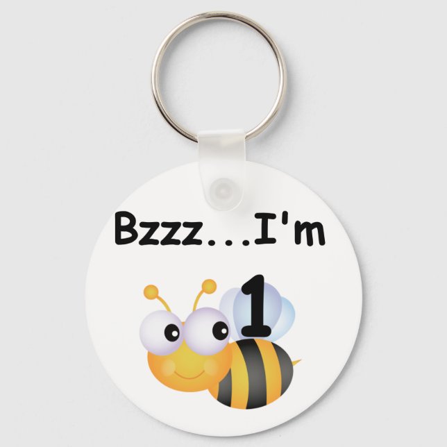 Buzz Bumblebee 1st Birthday T-shirts and Gifts Key Ring (Front)