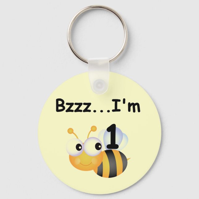 Buzz Bumblebee 1st Birthday T-shirts and Gifts Key Ring (Front)