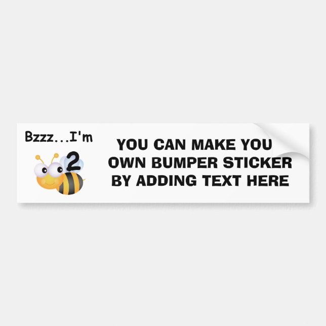 Buzz Bumblebee 2nd Birthday T-shirts and Gifts Bumper Sticker (Front)