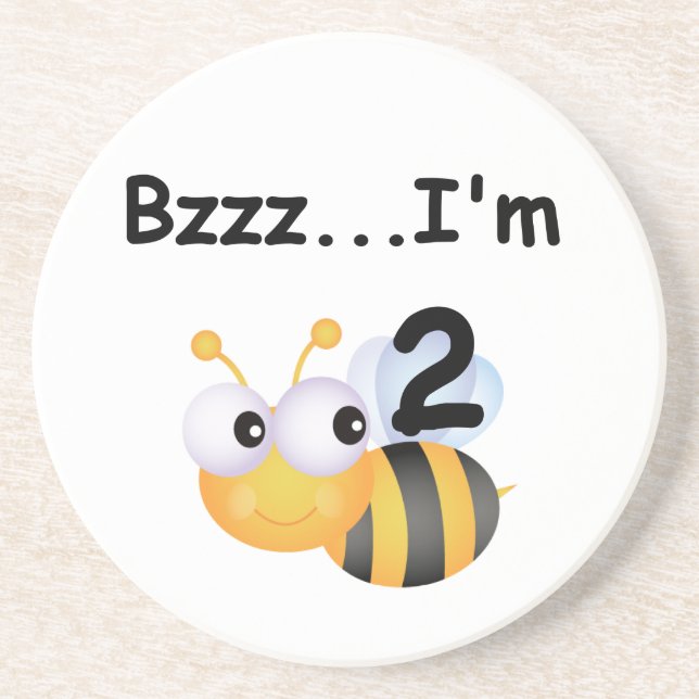 Buzz Bumblebee 2nd Birthday T-shirts and Gifts Coaster (Front)