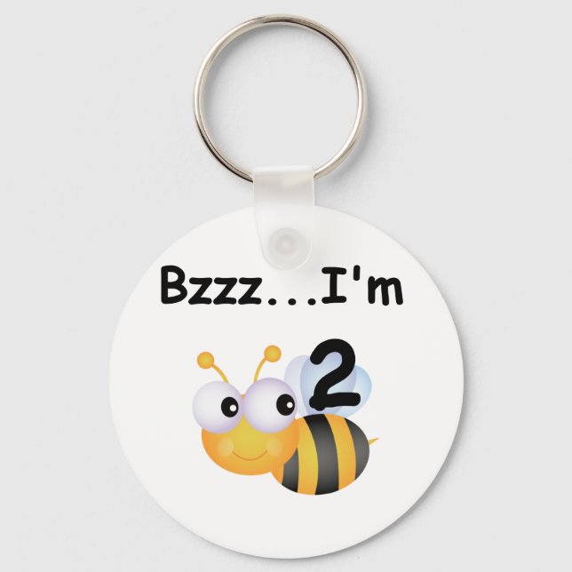 Buzz Bumblebee 2nd Birthday T-shirts and Gifts Key Ring (Front)