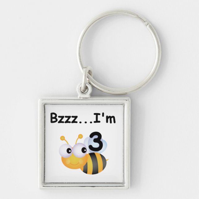 Buzz Bumblebee 3rd Birthday T-shirts and Gifts Key Ring (Front)