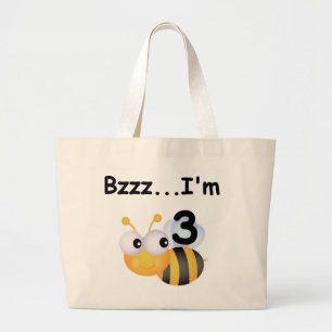 Buzz Bumblebee 3rd Birthday T-shirts and Gifts Large Tote Bag