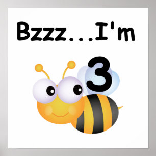 Buzz Bumblebee 3rd Birthday T-shirts and Gifts Poster