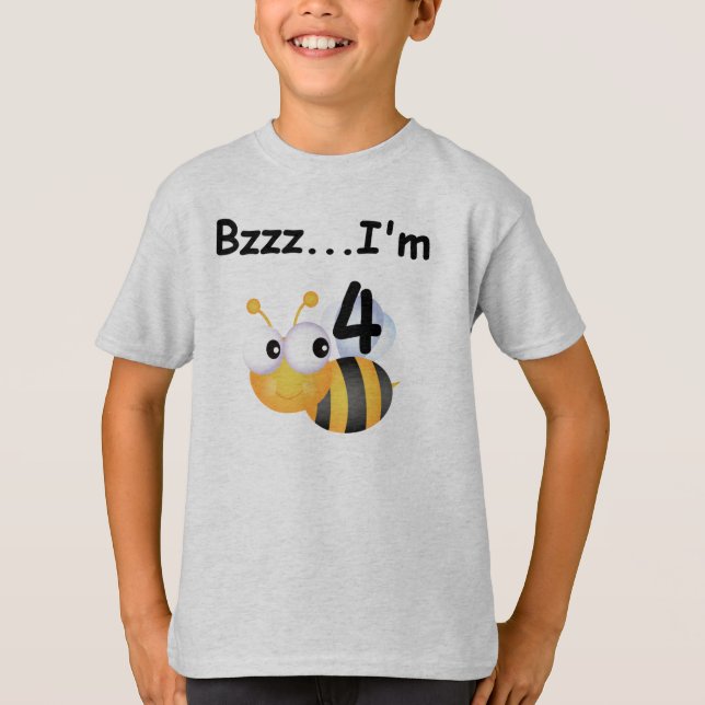 Buzz Bumblebee 4th Birthday T-shirts and Gifts (Front)