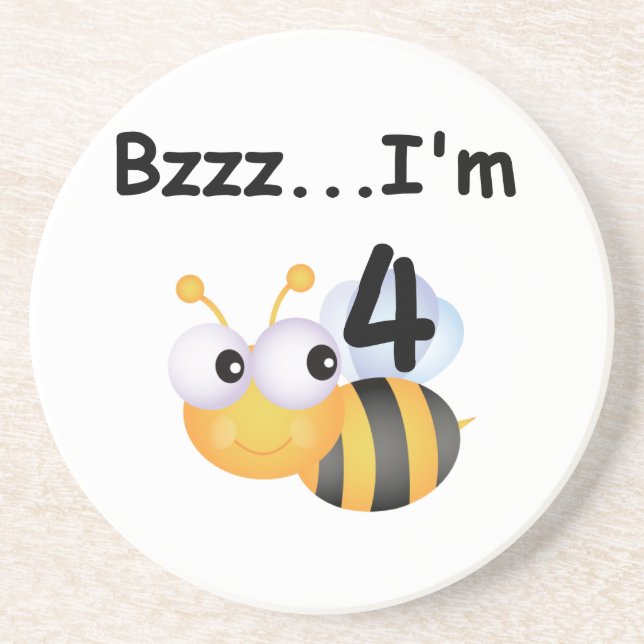 Buzz Bumblebee 4th Birthday T-shirts and Gifts Coaster (Front)