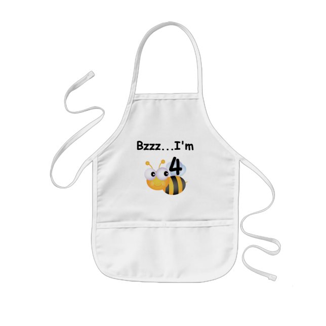 Buzz Bumblebee 4th Birthday T-shirts and Gifts Kids Apron (Front)