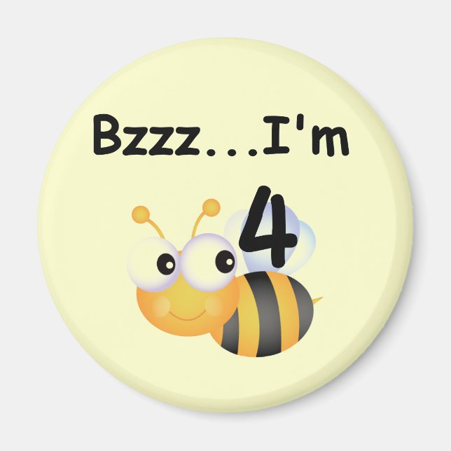 Buzz Bumblebee 4th Birthday T-shirts and Gifts Magnet (Front)