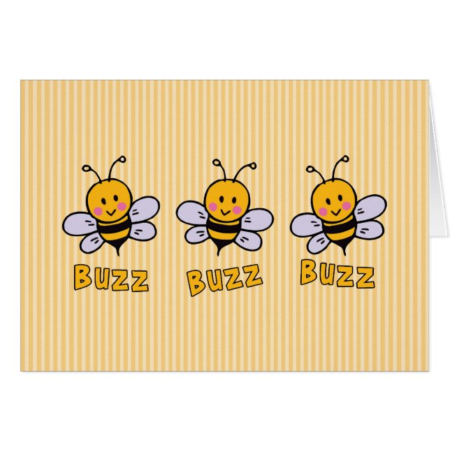 Buzz Buzz Bee Blank Card (Front Horizontal)