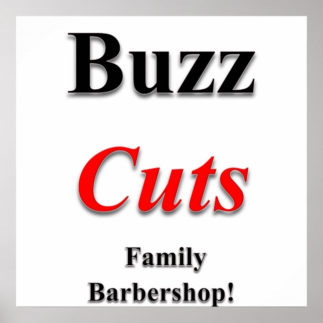 Buzz Cuts Family Barbershop Poster Matte (Front)