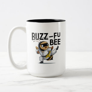 Buzz-Fu Bee Martial Arts Two-Tone Coffee Mug