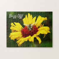 Buzz Off Bee on Bright Yellow Wildflower