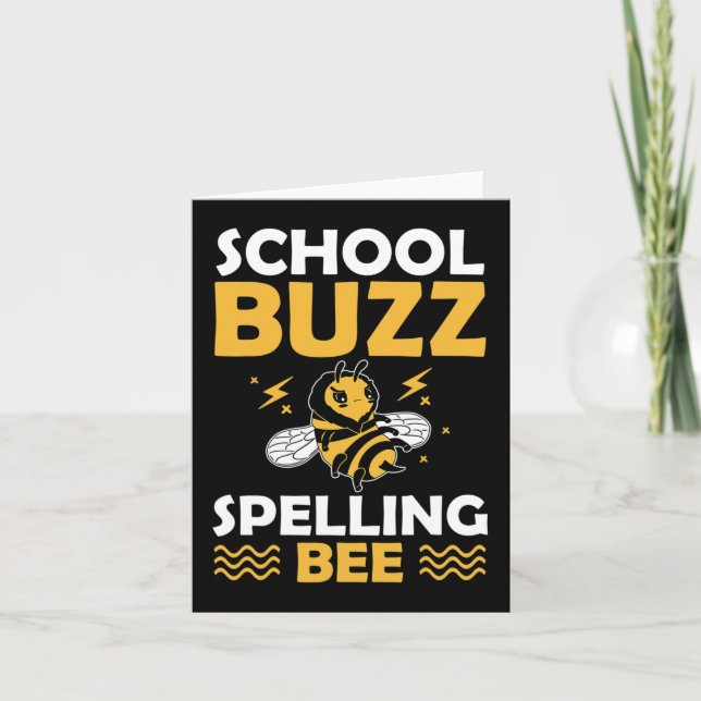 Buzz Spelling Bee 100 Days Of School Humour Meme  Card (Front)