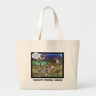 Buzzard Comedy Clubs Funny Cartoon Gifts & Tees Large Tote Bag