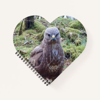 Buzzard With Attitude Heart Notebook