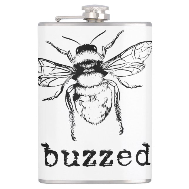 Buzzed Bee Hip Flask (Front)