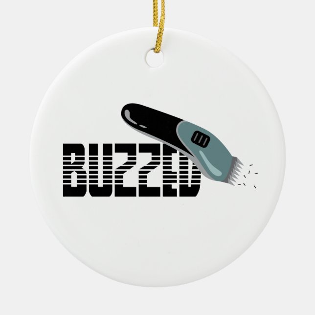 Buzzed Ceramic Tree Decoration (Front)