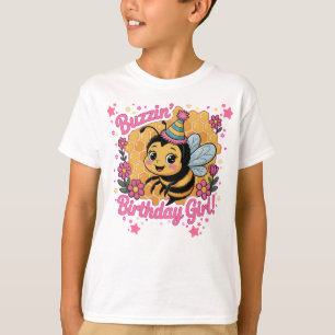 Buzzin' Birthday Girl Bee Theme Cute Bee Lover T-Shirt