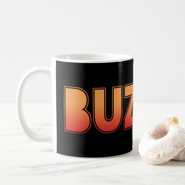 Buzzin' Manchester Slang, Mancunian Dialect Coffee Mug (With Donut)