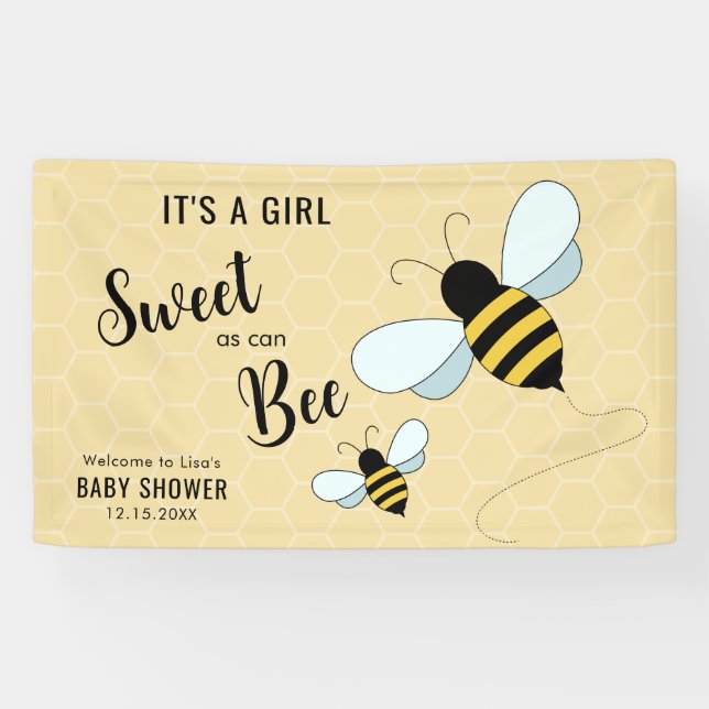 Buzzing Bee Baby Shower Banner  (Horizontal)