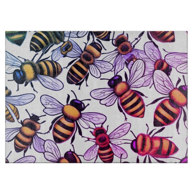 Buzzing bee maddness cutting board (Front)