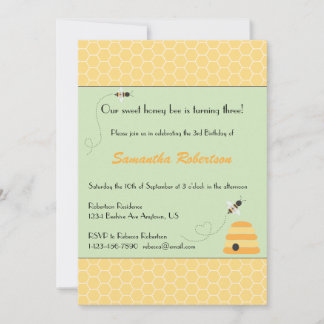 Buzzing Bees Birthday Invitation