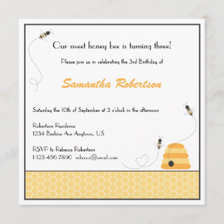 Buzzing Bees Birthday Invitation