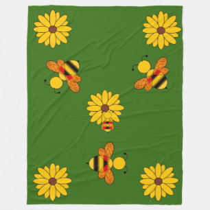 Buzzing Bees' Fleece Blanket