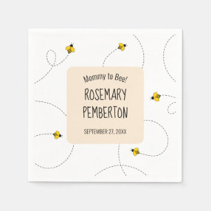 Buzzing Bees Plain White Baby Shower Napkin