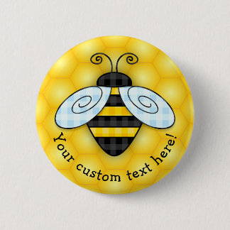 Buzzing Bumblebee and Honeycomb Icon 6 Cm Round Badge