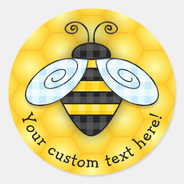 Buzzing Bumblebee and Honeycomb Icon Classic Round Sticker (Front)