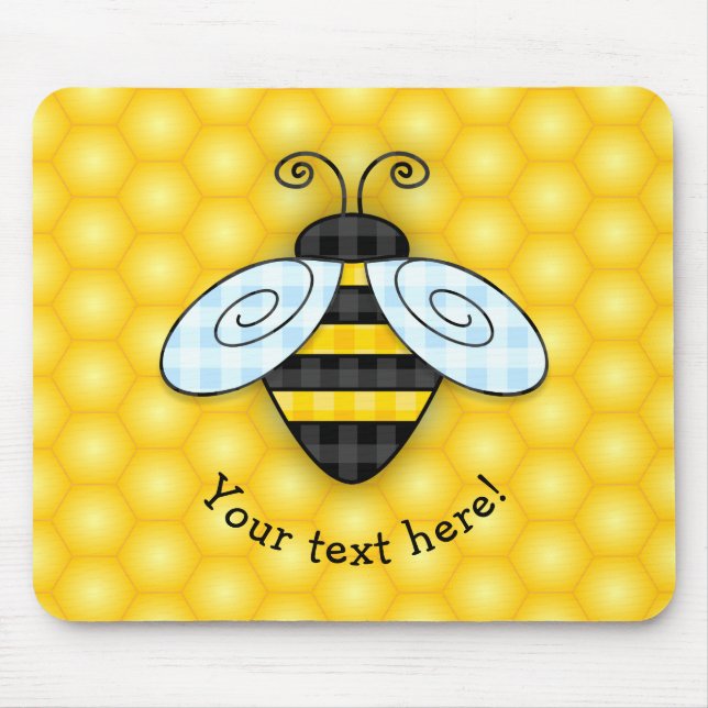 Buzzing Bumblebee and Honeycomb Icon Mouse Mat (Front)