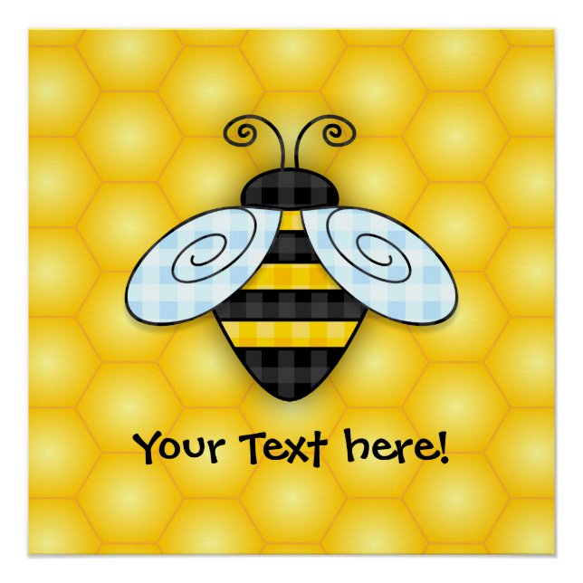 Buzzing Bumblebee and Honeycomb Icon Poster (Front)