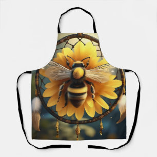 "Buzzing Dreams: Sunflower Bee Dreamcatcher" Apron