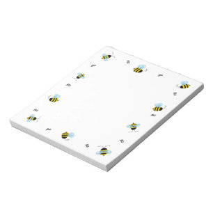 Buzzing Honeybees Cheerful Blank Notepad