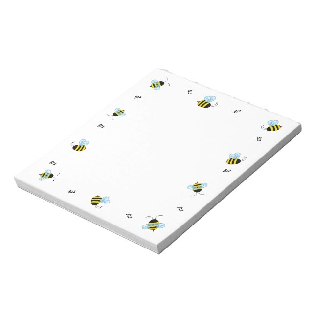 Buzzing Honeybees Cheerful Blank Notepad (Rotated)
