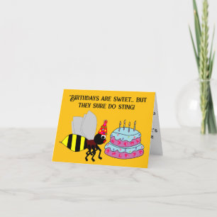 Buzzing Into Another Year: Funny Wasp Birthday Card