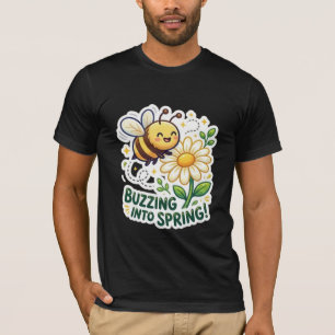 Buzzing Into Spring Cute Bee Graphic Tee