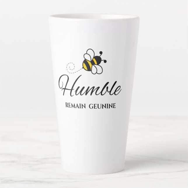  BUZZING MORNING WHITE BLACK 20OZ  BEE HUMBLE  LATTE MUG (Front)