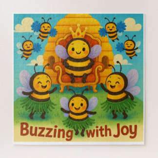 Buzzing with Joy – Cute Bee Kingdom Celebration  Jigsaw Puzzle