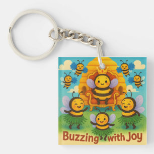 Buzzing with Joy – Cute Bee Kingdom Celebration Key Ring