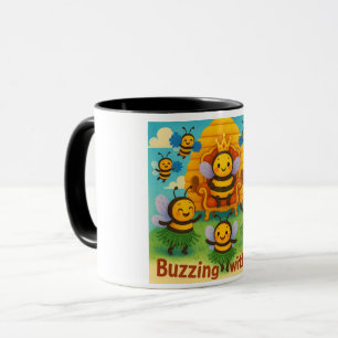 Buzzing with Joy – Cute Bee Kingdom Celebration Mug