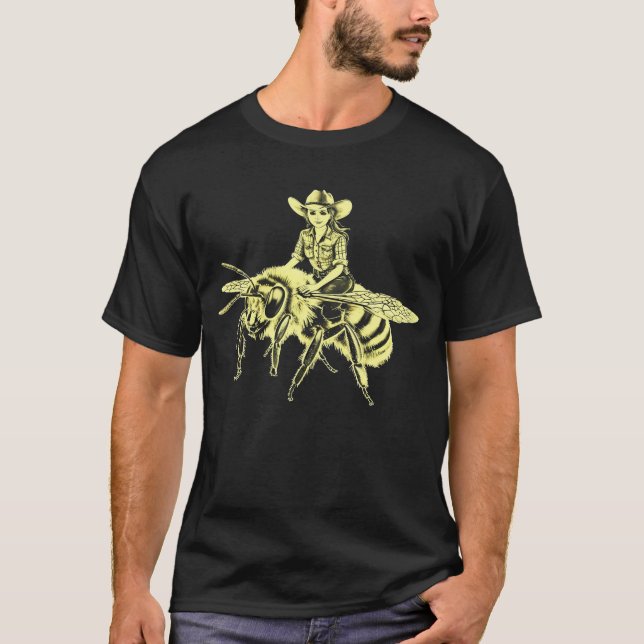 Buzzing with Style: Retro Beekeeper Tee for Honey  (Front)